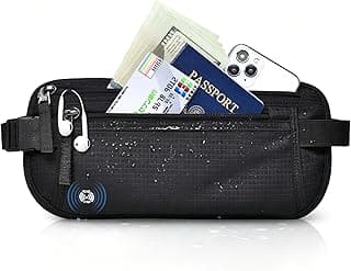 Pochete Viagem Antifurto RFID Impermeável, Doleira para Viagem e Porta Passaporte, Pochete Corrida Masculina e Feminina Ajustável para Corrida, Caminhada e Uso Diário