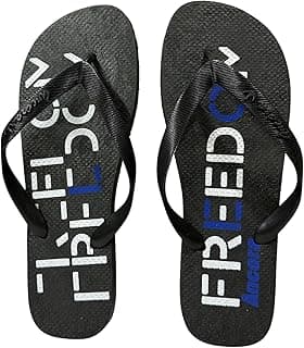 Chinelo Masculino Preto Freedom com Texto Branco e Azul