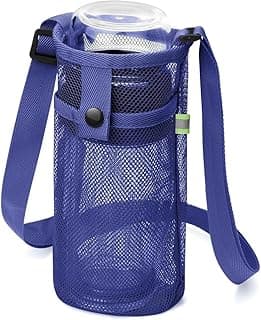 Suporte de garrafa de água com alça fácil de limpar bolsa de água leve para caminhadas, caminhadas e viagens (azul marinho)