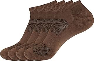 BambooMN Meias atléticas masculinas Rayon de fibra de bambu coloridas esportivas com absorção superior – Pacote econômico com 4 pares
