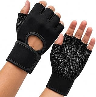 Luva Treino Academia Musculação Adulto Unissex Fitness - Para Esportes Crossfit Ajustável Munhequeira Par Antiderrapante Resistente Confortável Compressão Respirável Protetor Elástica Exercícios