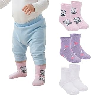 Kit 3 Pares Meia Bebê INFANTIL Menina Selene Respirável Estampa Divertida