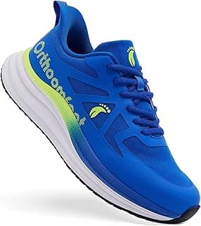 OrthoComfoot Tênis de corrida masculino ortopédico para estrada: confortável arco suporta fascite plantar tênis ortopédico moderno tênis atlético, tênis de caminhada para trabalho no calcanhar e alívio da dor