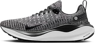 Tênis de corrida Nike InfinityRN 4 feminino preto e branco, com tecnologia React e design de malha.