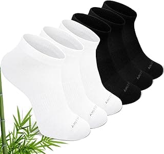 ZAKASA Meias de viscose de bambu: meias invisíveis de corte baixo para homens e mulheres, respirável, atlético, corrida, treino, 6 pares