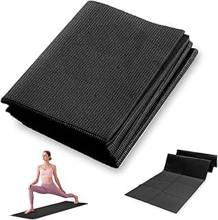 Colchonete Tapete de Exercício,Tapete Yoga PVC Ultra Leve 174x62cm (6cm) - Antiderrapante Uniforme Não Enrola, Pode ser dobrado para facilitar o transporte na mochila, Ideal Yoga, Pilates e Ginástica