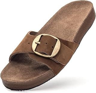 Sandália Feminina Casual Macio Couro Legitimo Burly Heads Leve Taupe