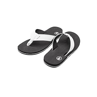 Par de chinelos masculinos Volcom Sandália Victor em preto e branco