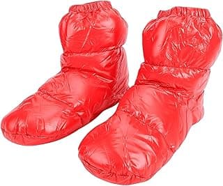 Botas de penas vermelhas para acampamento de inverno, aquecidas e ultraleves
