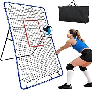 Rede de Rebote Vôlei, 2,13 X 1,22 M, Equipamento de Treinamento com 5 Ângulos Ajustáveis, Rede de Prática de Vôlei Manchete E Cortada, Treinador de Lacrosse, Beisebol E Futebol para Quintal