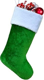 Meia de Natal verde e branca meias clássicas de Natal personalizadas para lareira meias suspensas de pele sintética macia para decorações de festa temática grinh suprimentos de festa em família