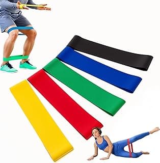 Kit 5 Faixas Elásticas para Exercícios | Resistências de Extra Leve à Extra Pesada | Ideal para Pilates, Yoga, Alongamento e Fortalecimento Muscular