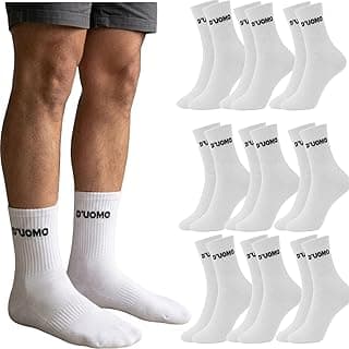Kit 9 Pares Meia Masculino Cano Médio Alto Corrida Academia Algodão Premium Duomo
