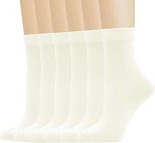 Sakusock Meias femininas de fibra de bambu finas, sedosas, macias, respiráveis, clássicas, antiodor, pacote com 6