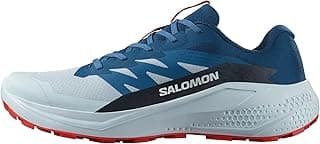 Salomon Tênis de corrida masculino Alphaglide Trail, amortecimento leve e aderência para todos os terrenos para corrida em trilhas e caminhadas, Azul balada/azul escuro/vermelho ardente, 42