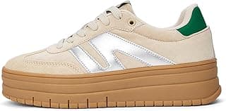 Tênis plataforma feminino retrô LUCKY STEP com sola grossa e design clássico