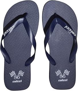 Chinelo Masculino F1 Colcci azul marinho com estampa de bandeiras de corrida