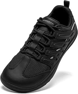 HOBIBEAR Tênis masculino Barefoot Shoes | bico largo | Tênis de corrida minimalista confortável para uso ao ar livre, Preto, 7 Wide