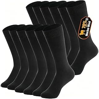 BISOUSOX Meias masculinas de lã merino, meias de lã, finas, quentes, para presente de aniversário para homens, pai, namorado
