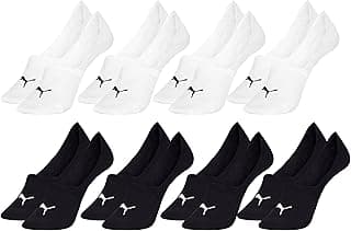 PUMA Kit 8 Pares Meias Super Invisível Sapatilha Esportiva Masculino Adulto, 4 Preto - 4 Branco, 39-42