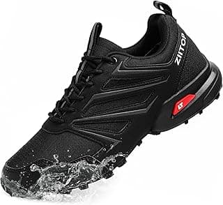 ziitop Tênis masculino de corrida para trilha, impermeável, antiderrapante, para trilha, acampamento, busca, preto, Preto, 42
