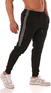 MaxFit Calça Esportiva Masculina DryFit Poliéster Com Faixa Lateral
