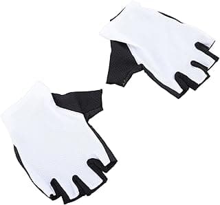 RiToEasysports Luvas de Ciclismo para Homens e Mulheres, Luvas Elásticas Respiráveis ​​de Meio Dedo para Bicicleta para Ciclismo de Estrada, Treino de Esportes Ao Ar Livre Branco
