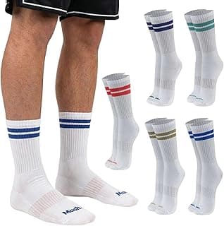 Kit 5 Pares Meia Esportiva Cano Alto Academia Mash Atoalhada em Algodão Masculina
