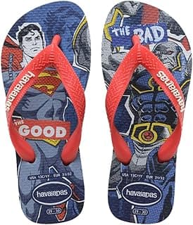 Chinelos Havaianas infantis com estampa de Superman e Batman