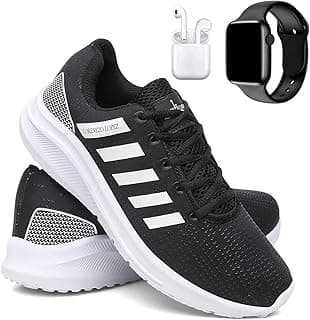 QueroShoes Kit Tênis Masculino Corrida e Caminhada Super Leve e Macio + Fone e Relógio Digital