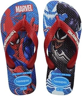 Chinelo infantil Havaianas Marvel Homem Aranha e Venom, azul e vermelho