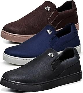 PoloFran Kit 3 Sapatenis Slip-on Masculino Tenis Super Confort