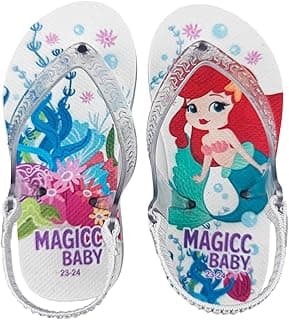 Chinelos infantis com estampa de sereia, marca MAGICC BABY
