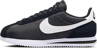 Tênis Nike Cortez feminino preto e branco com Swoosh lateral