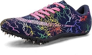 AOLEXWU Track Spikes Tênis masculino de corrida à distância de campo Spikes Sprint Tênis atlético de corrida respirável para treinamento leve para homens, meninas e mulheres