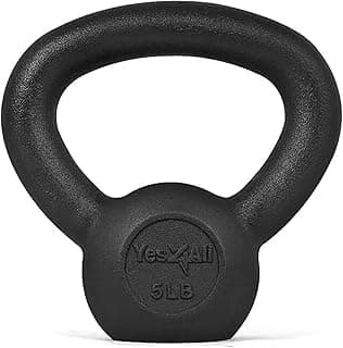 Yes4All Kettlebell de peso ajustável/peso sólido de ferro fundido Kettlebell, treinamento de força kettlebells para treino de corpo inteiro, halterofilismo, condicionamento, força e treinamento central