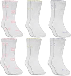 Kit 6 Pares Meia Puma Infantil Cano Longo Algodão Criança Menina