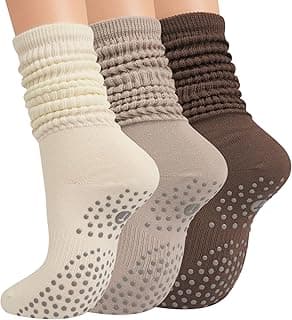 Horuru Meias femininas de pilates aderentes, para ioga, com aderência para treino de barra, hospital, meias de ajuste longas