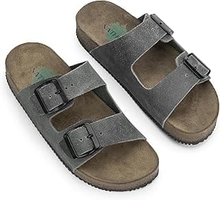 Nathos Brasil Sandália Papete Masculina NATHOS em COURO.