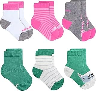 Kit 6 Pares Meias Bebê INFANTIL Mash Recém Nascido Criança Algodão Cano Médio
