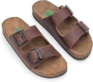 Nathos Brasil Sandália Papete Masculina NATHOS em COURO.