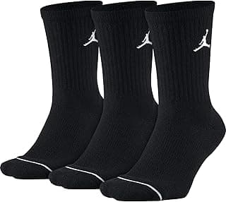 NIKE Meias Unissex Jordan Jumpman Preto (3 Pares, Tamanho Masculino 40 - 44)
