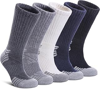 NOCIN COLOR Meias de lã Merino para caminhada para mulheres e homens, meias térmicas para botas quentes de inverno, atléticas, para trabalho, aconchegante, 5 pares