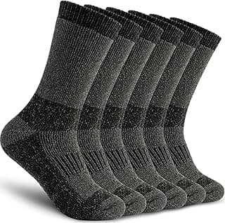 Time May Tell Meias masculinas de lã merino para caminhadas térmicas quentes para botas de inverno (pacote de 2/4 pares, tamanho 6-13)