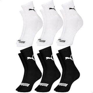 Kit 6 Pares Meia Cano Médio Alto Atoalhada Esportiva Algodão Masculina Feminina Unissex Adulto Academia Dia a Dia Puma