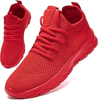 Tênis feminino de corrida vermelhos respiráveis