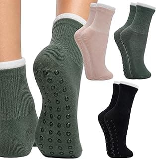 Genérico Kit 03 Pares Meia Antiderrapante Cano Alto Pilates Yoga Feminino Adulto