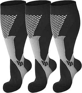 HYRIXDIRECT Meias de compressão para homens e mulheres 20-30 mmHg meias de compressão para suporte esportivo