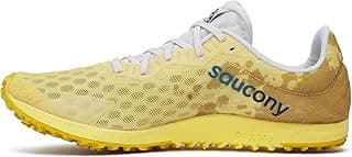 Tênis de corrida feminino Saucony Kilkenny Xc9 Spike Cross Country com design camuflado amarelo e marrom