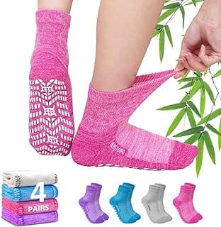 Hellomamma Meias para diabéticos de viscose de bambu: meias masculinas e femininas antiderrapantes para idosos e alívio da dor da neuropatia